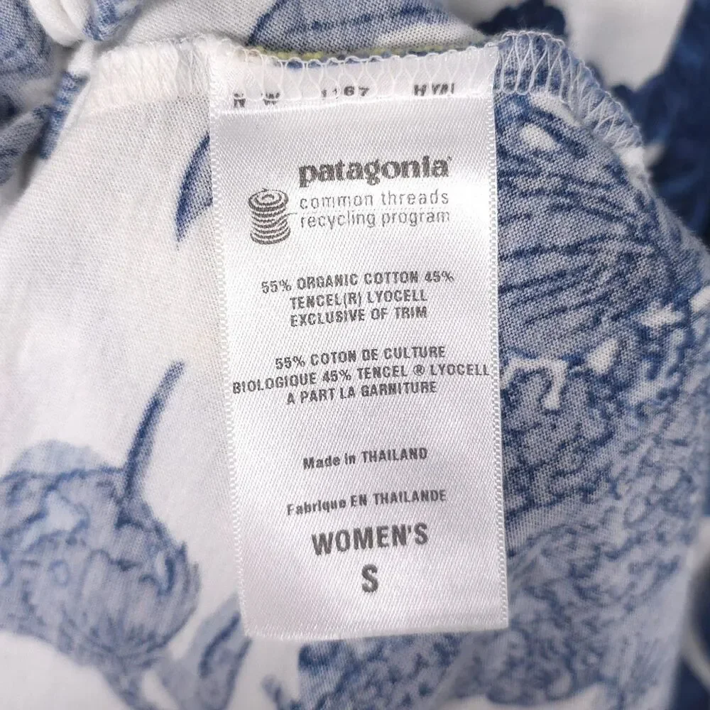 PATAGONIA Floral Halter Long Dress Organic Organic Cotton Tencel Tie Waist Small - Picture 6 of 6